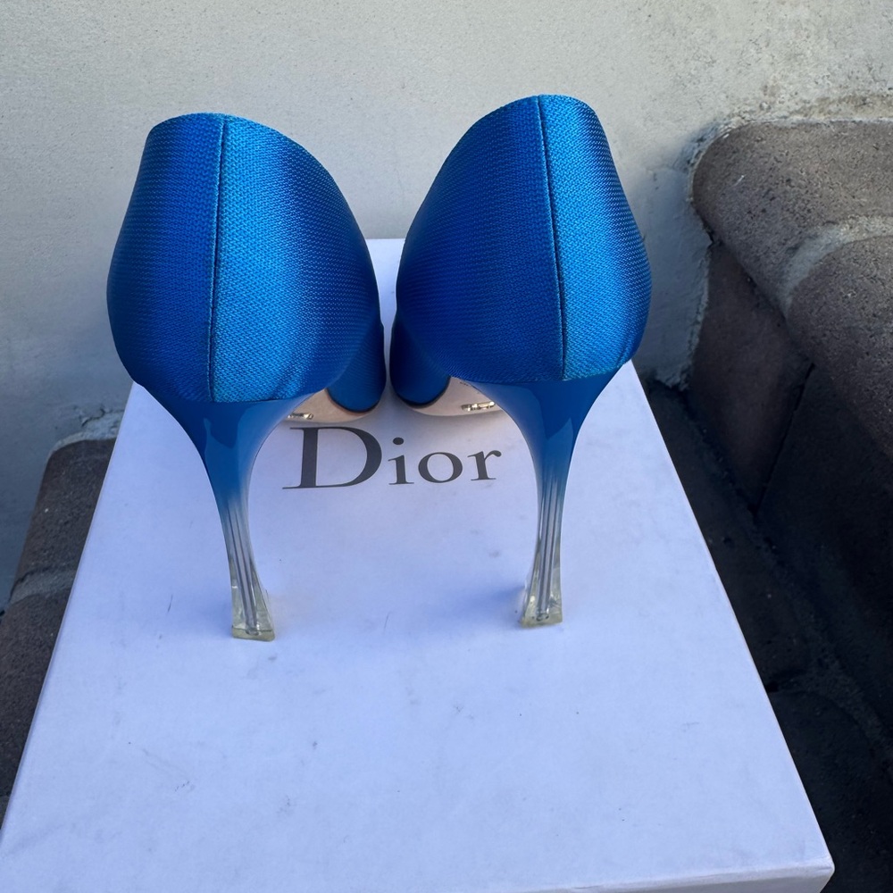 Christian Dior Songe Perspex Heel Blue Pointed Toe Pumps - Picture 9 of 11